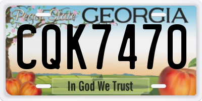 GA license plate CQK7470