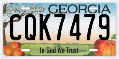 GA license plate CQK7479