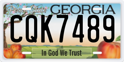 GA license plate CQK7489