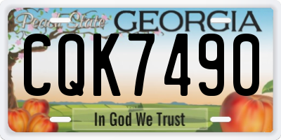 GA license plate CQK7490