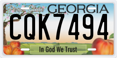 GA license plate CQK7494