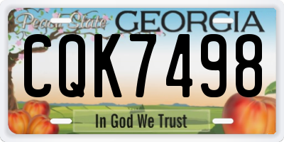 GA license plate CQK7498
