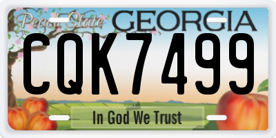 GA license plate CQK7499