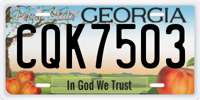 GA license plate CQK7503