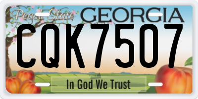 GA license plate CQK7507