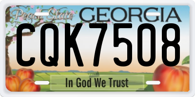 GA license plate CQK7508
