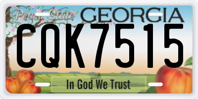 GA license plate CQK7515