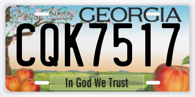 GA license plate CQK7517