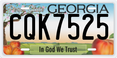 GA license plate CQK7525
