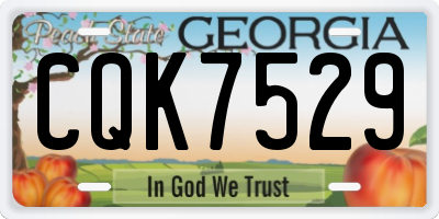 GA license plate CQK7529