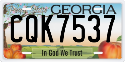 GA license plate CQK7537