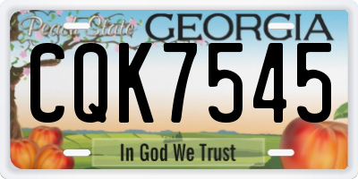 GA license plate CQK7545