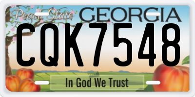 GA license plate CQK7548