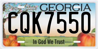GA license plate CQK7550