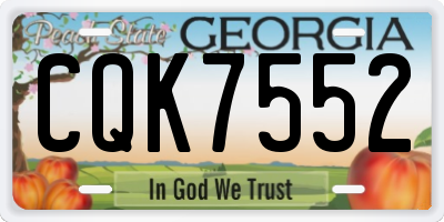 GA license plate CQK7552