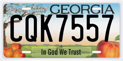 GA license plate CQK7557