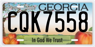 GA license plate CQK7558