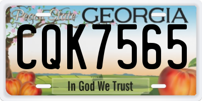 GA license plate CQK7565