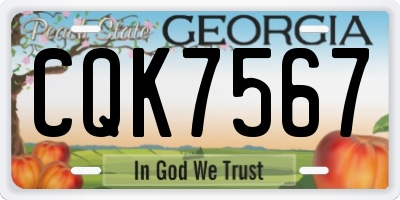 GA license plate CQK7567