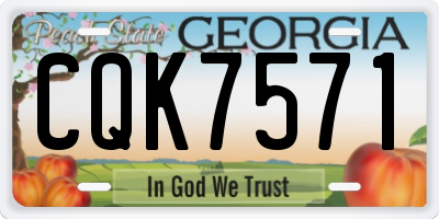 GA license plate CQK7571