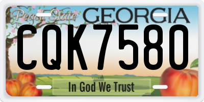 GA license plate CQK7580