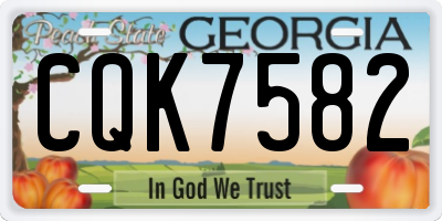 GA license plate CQK7582