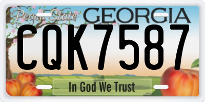 GA license plate CQK7587