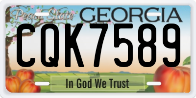 GA license plate CQK7589