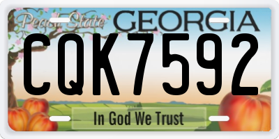 GA license plate CQK7592