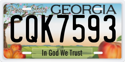 GA license plate CQK7593