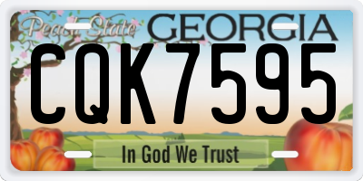 GA license plate CQK7595