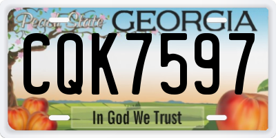 GA license plate CQK7597