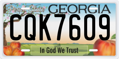 GA license plate CQK7609