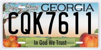 GA license plate CQK7611