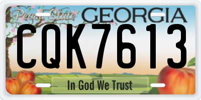 GA license plate CQK7613