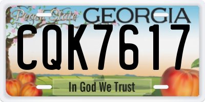 GA license plate CQK7617