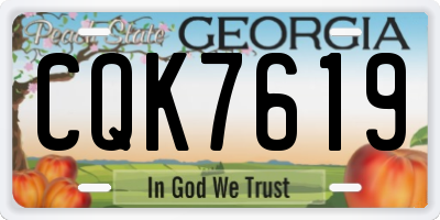 GA license plate CQK7619