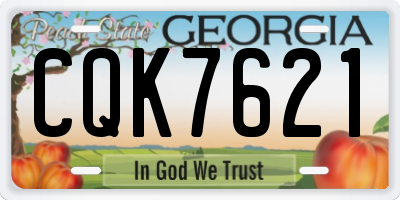 GA license plate CQK7621
