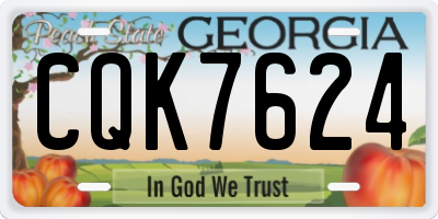 GA license plate CQK7624