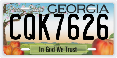 GA license plate CQK7626