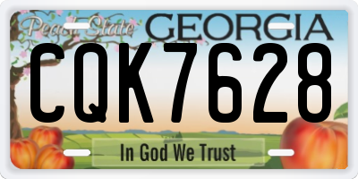GA license plate CQK7628