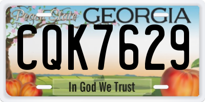 GA license plate CQK7629
