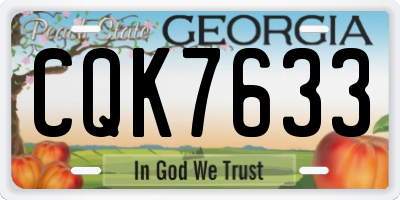 GA license plate CQK7633
