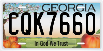 GA license plate CQK7660