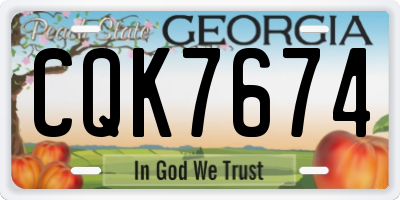 GA license plate CQK7674