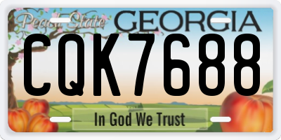 GA license plate CQK7688