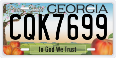 GA license plate CQK7699