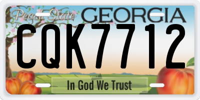GA license plate CQK7712