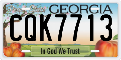 GA license plate CQK7713