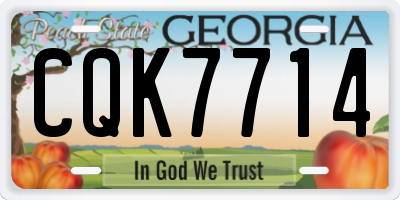 GA license plate CQK7714